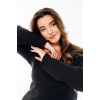 Лонгслів у широкий рубчик чорний