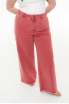 Джинсы палаццо с необработанным краем розовые