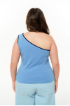 Майка на одне плече блакитна