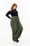 Джинси Baggy з вивареним ефектом темна олива