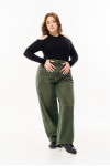 Джинси Baggy з вивареним ефектом темна олива