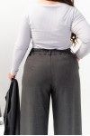 Брюки палаццо з розрізами сірий меланж
