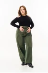Джинси Baggy з вивареним ефектом темна олива